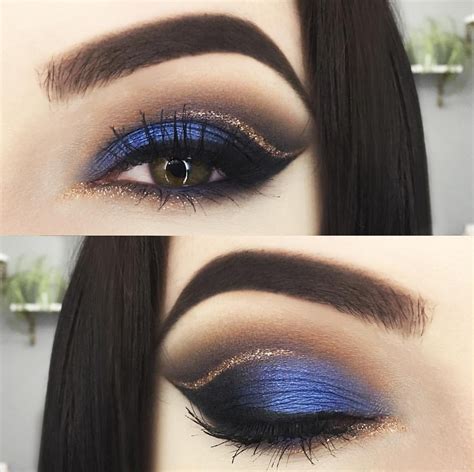 navy blue eye makeup.